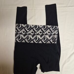 Mossimo Supply Co Black Foldover Waist Leggings Geometric Print Small S/P